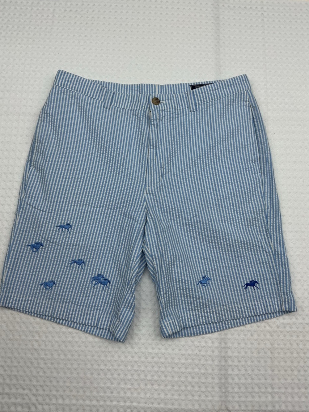Vineyard Vines Blue and White Striped Kentucky Derby Shorts